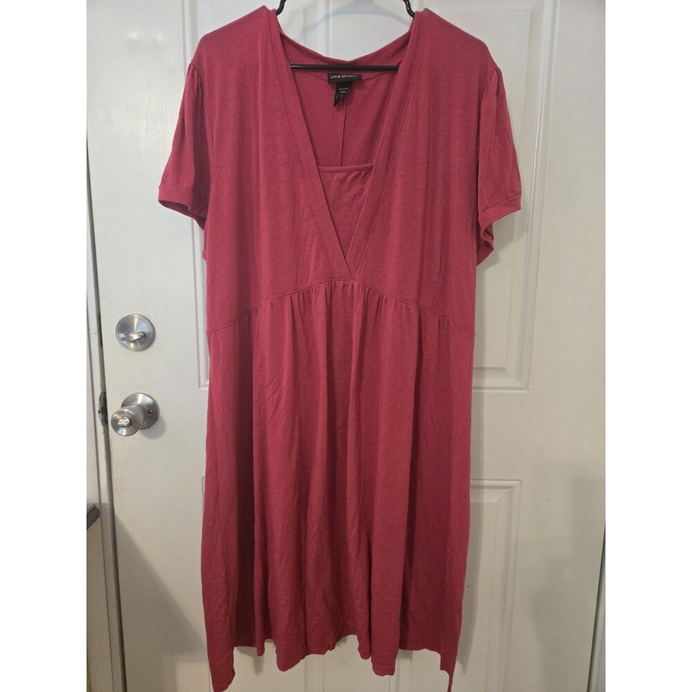 Lane Bryant Womens Pink Short Sleeve Dress Plus Size 26/28